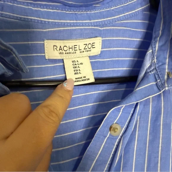 Rachel Zoe Blue and White Striped Shirt (Box B) - Picture 2 of 5